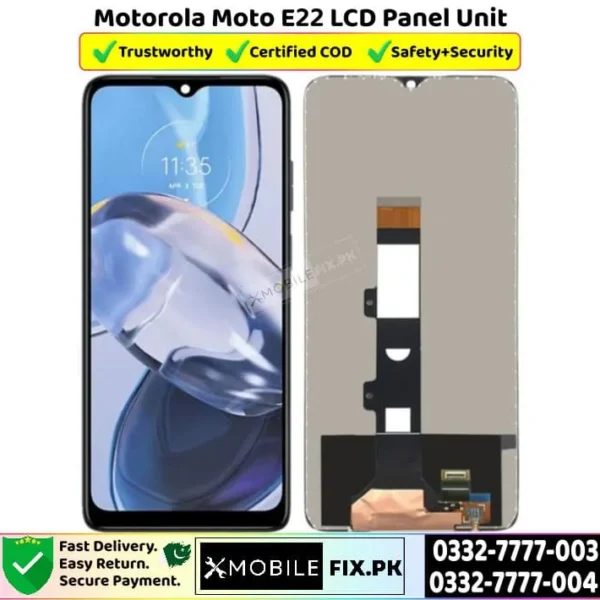 Motorola Moto E22 LCD Panel Unit Price In Pakistan