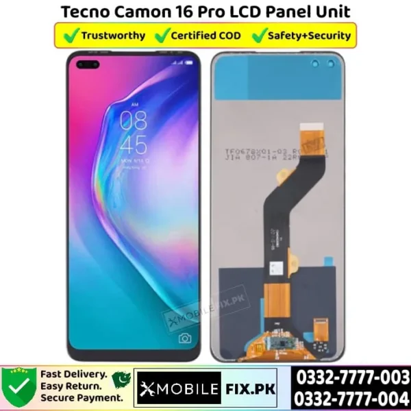 Tecno Camon 16 Pro LCD Panel Unit Price In Pakistan